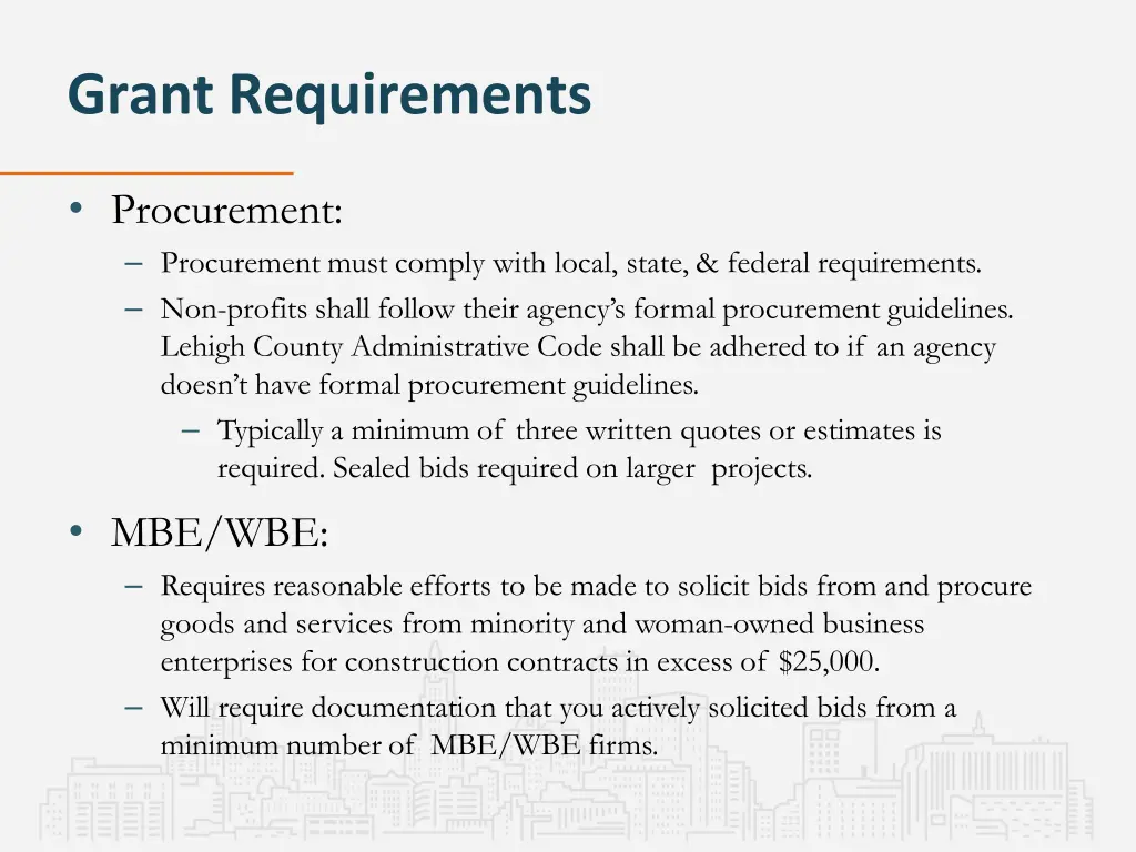 grant requirements 5