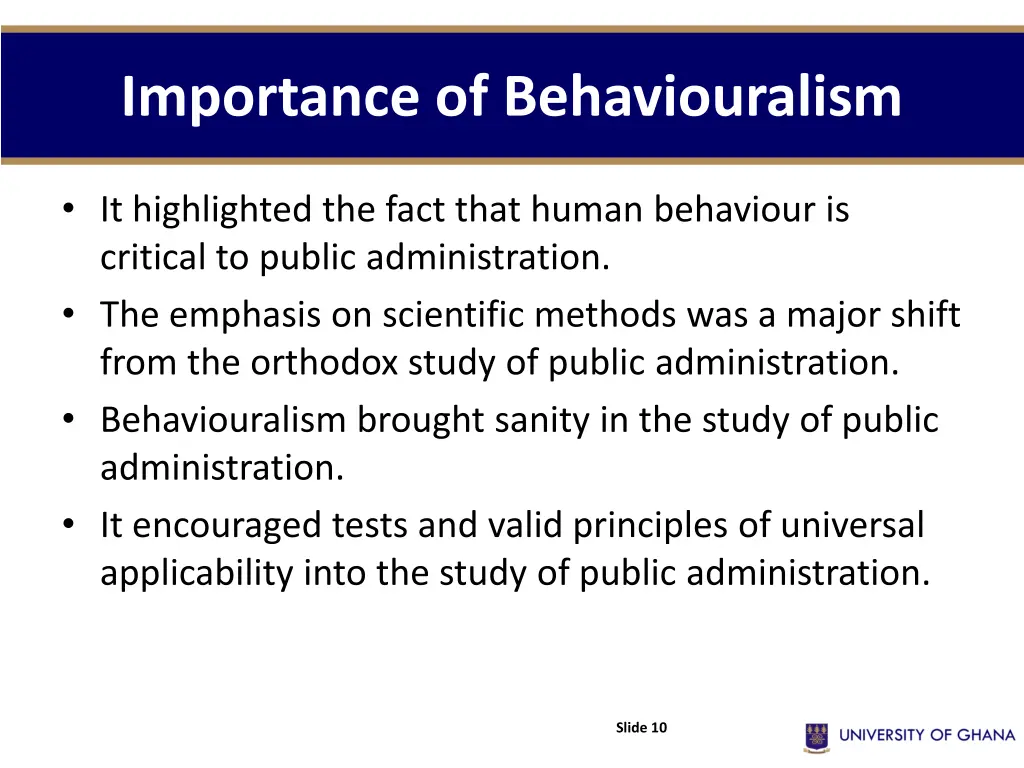 importance of behaviouralism