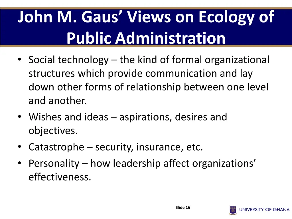 john m gaus views on ecology of public 1