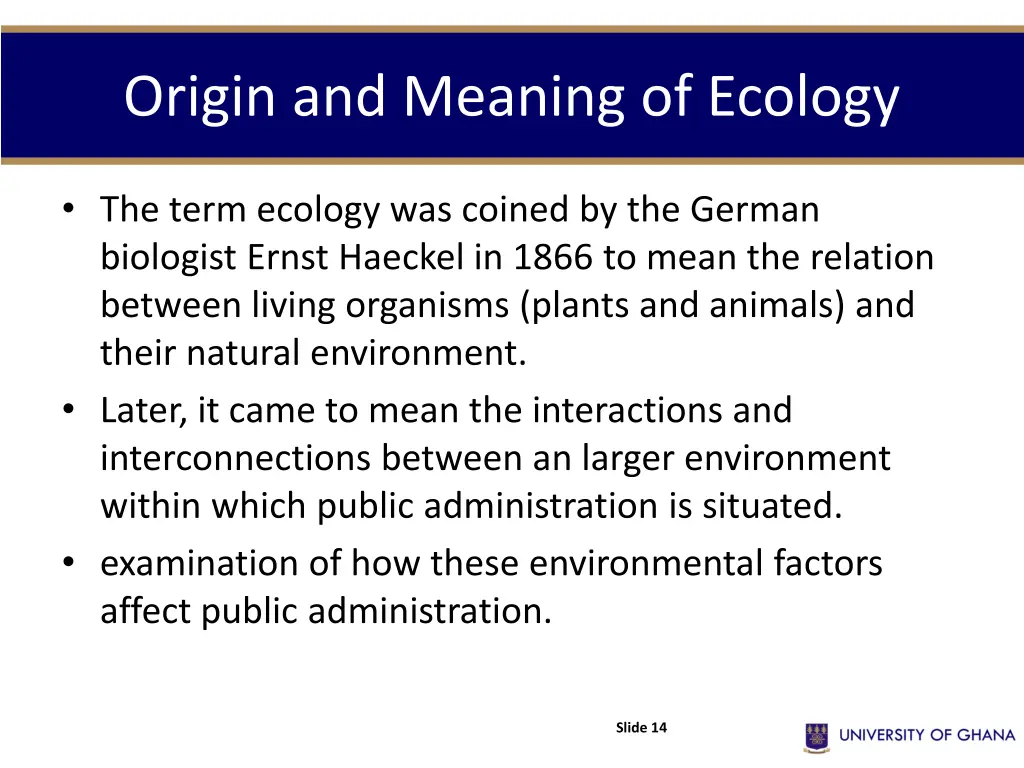 origin and meaning of ecology