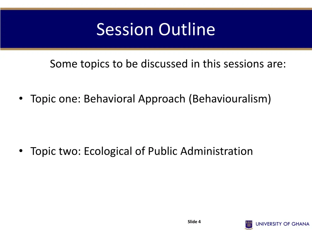 session outline