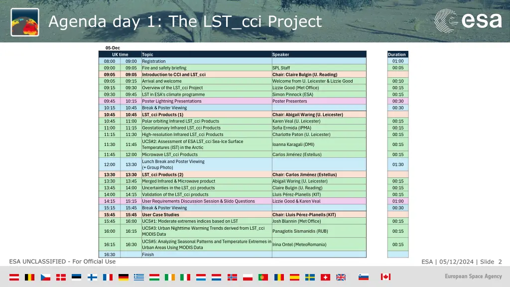 agenda day 1 the lst cci project