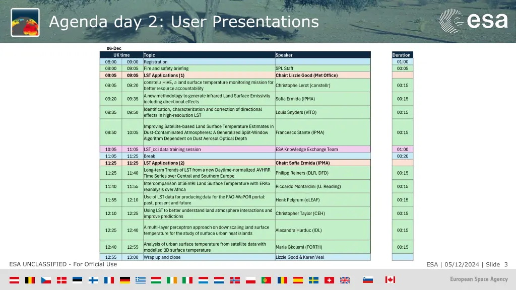 agenda day 2 user presentations