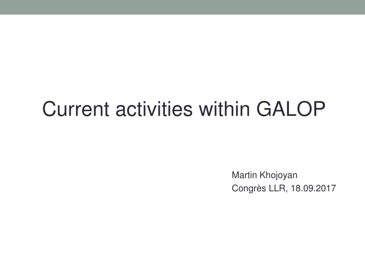 current activities within galop