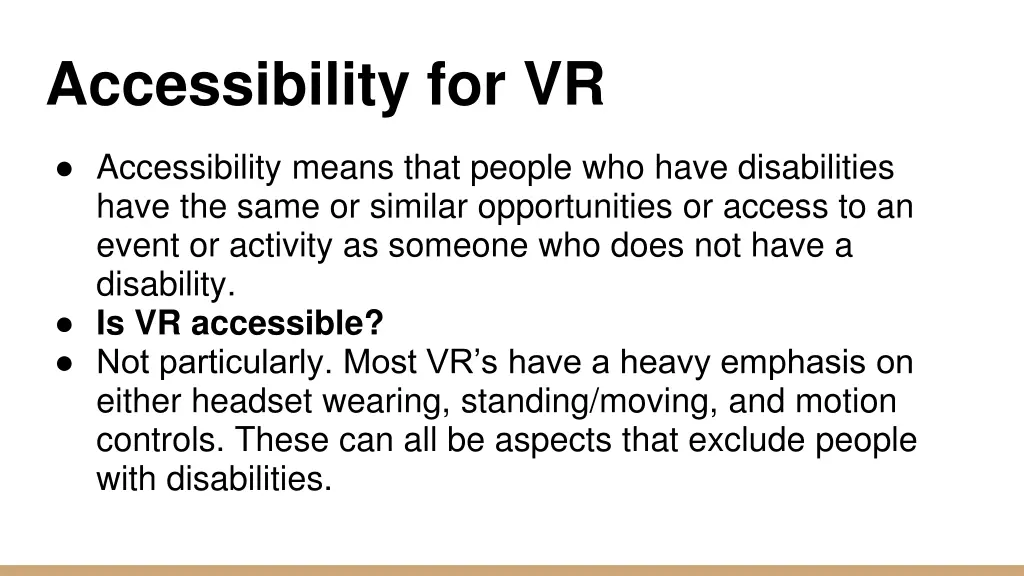 accessibility for vr