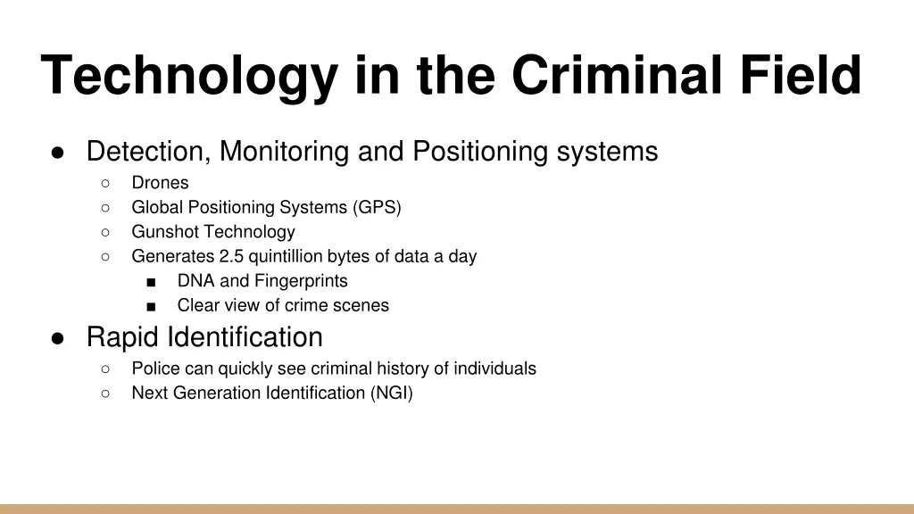 technology in the criminal field