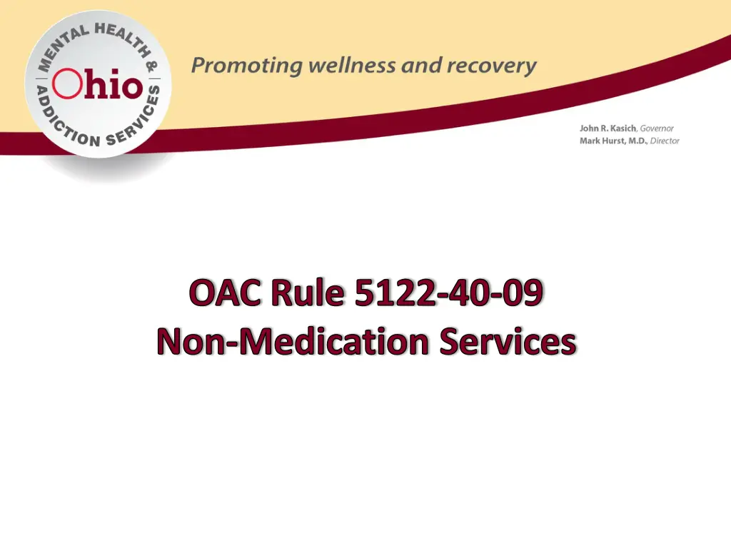 oac rule 5122 40 09 non medication services