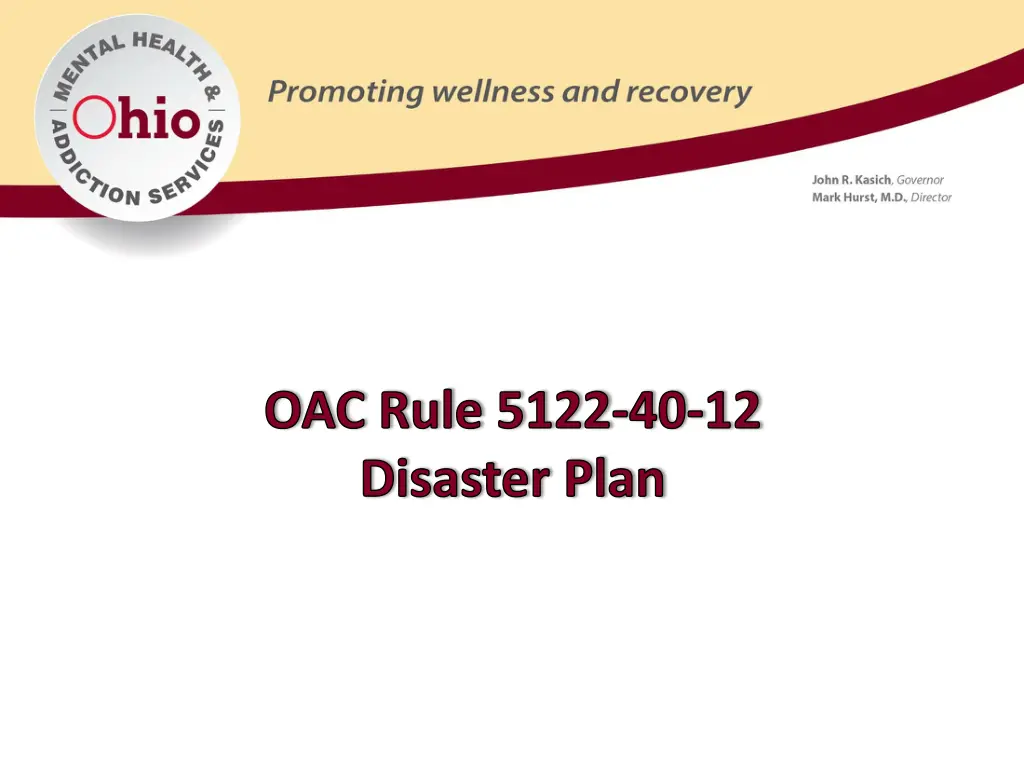 oac rule 5122 40 12 disaster plan