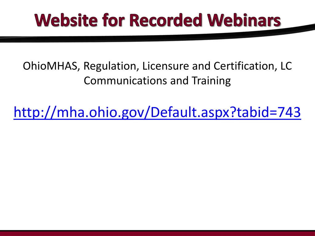 website for recorded webinars