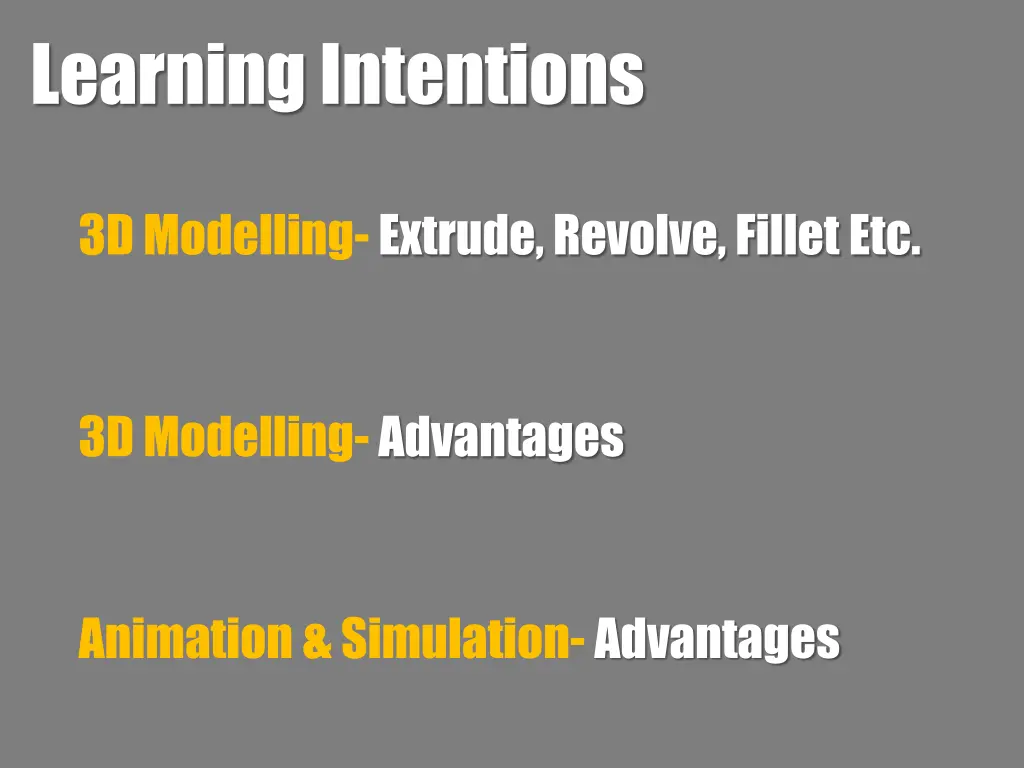 learning intentions