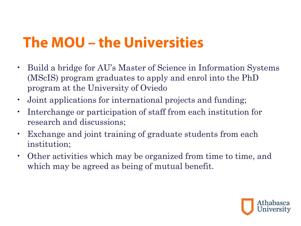 build a bridge for au s master of science