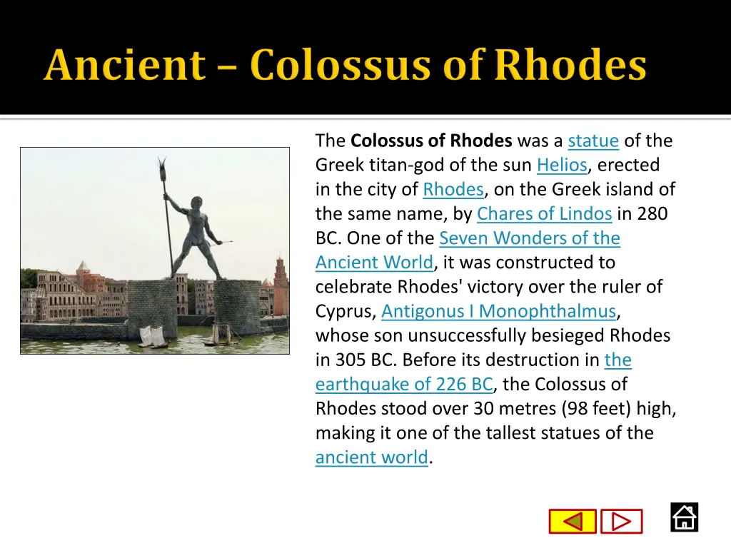 the colossus of rhodes was a statue of the greek