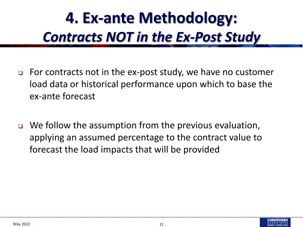 4 ex ante methodology contracts