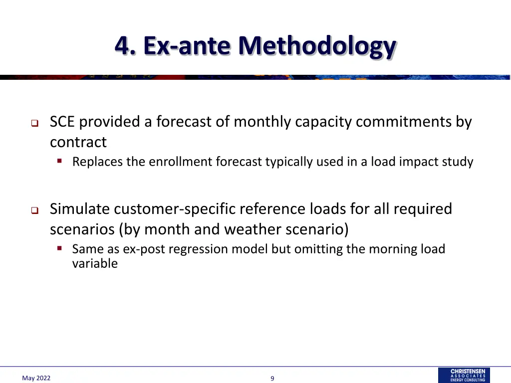 4 ex ante methodology