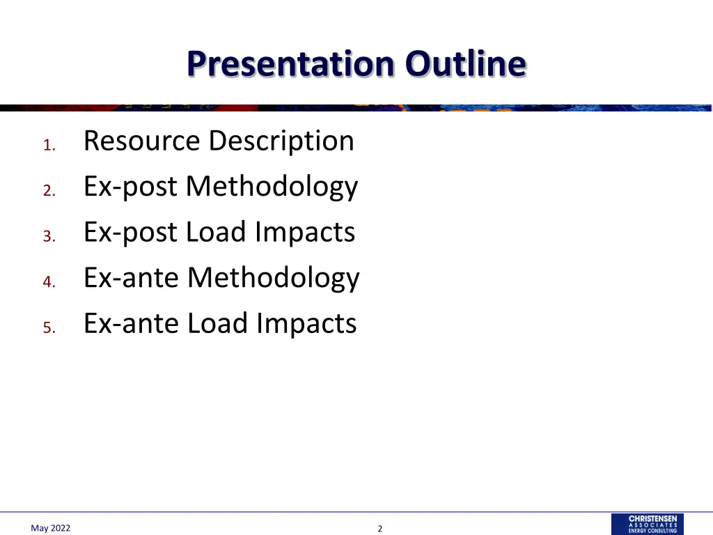 presentation outline