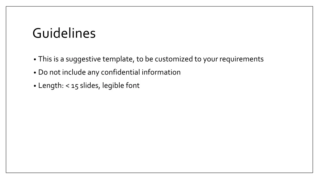 guidelines