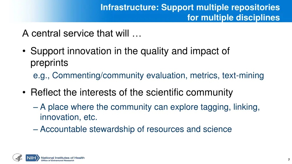 infrastructure support multiple repositories 1
