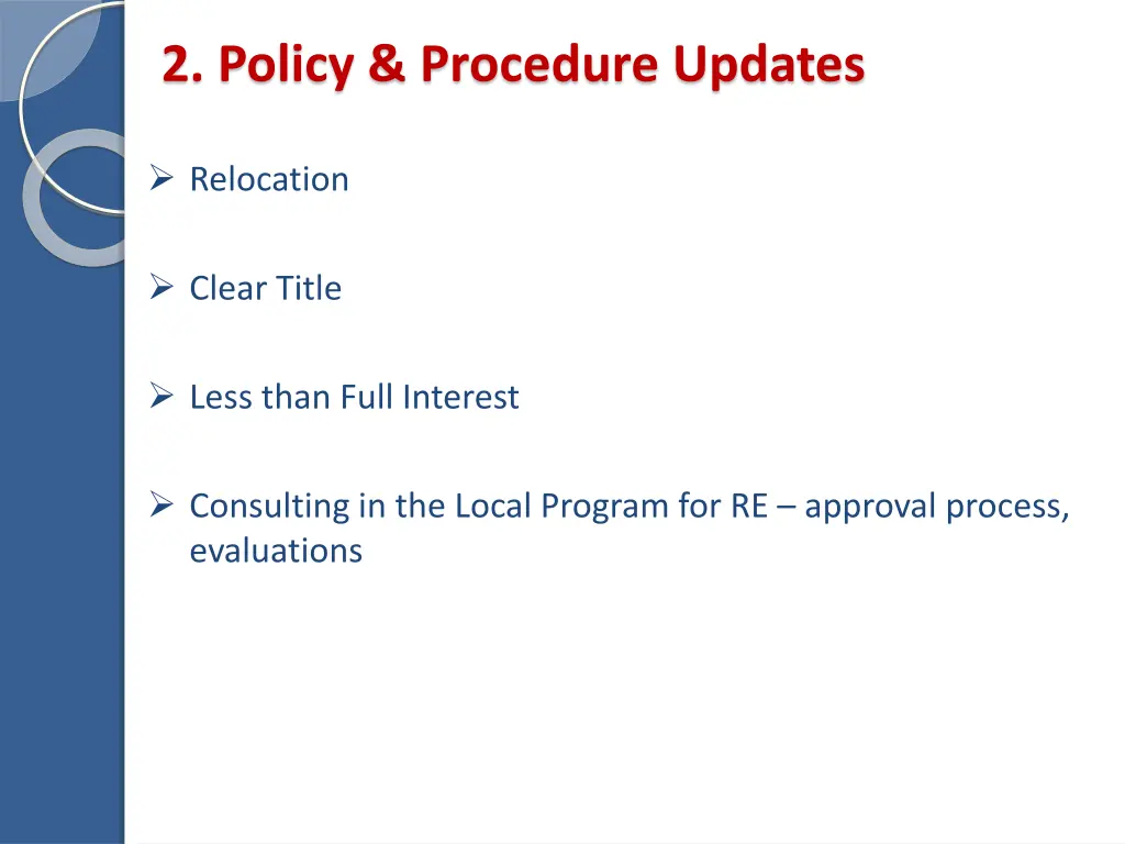 2 policy procedure updates