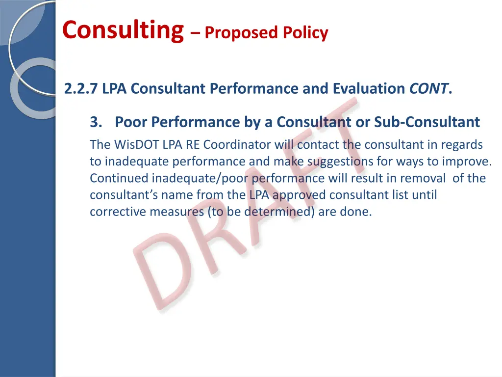 consulting proposed policy 4