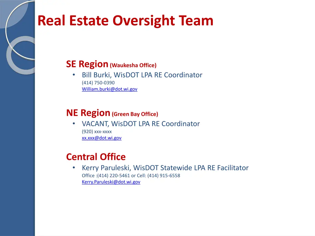 real estate oversight team 1