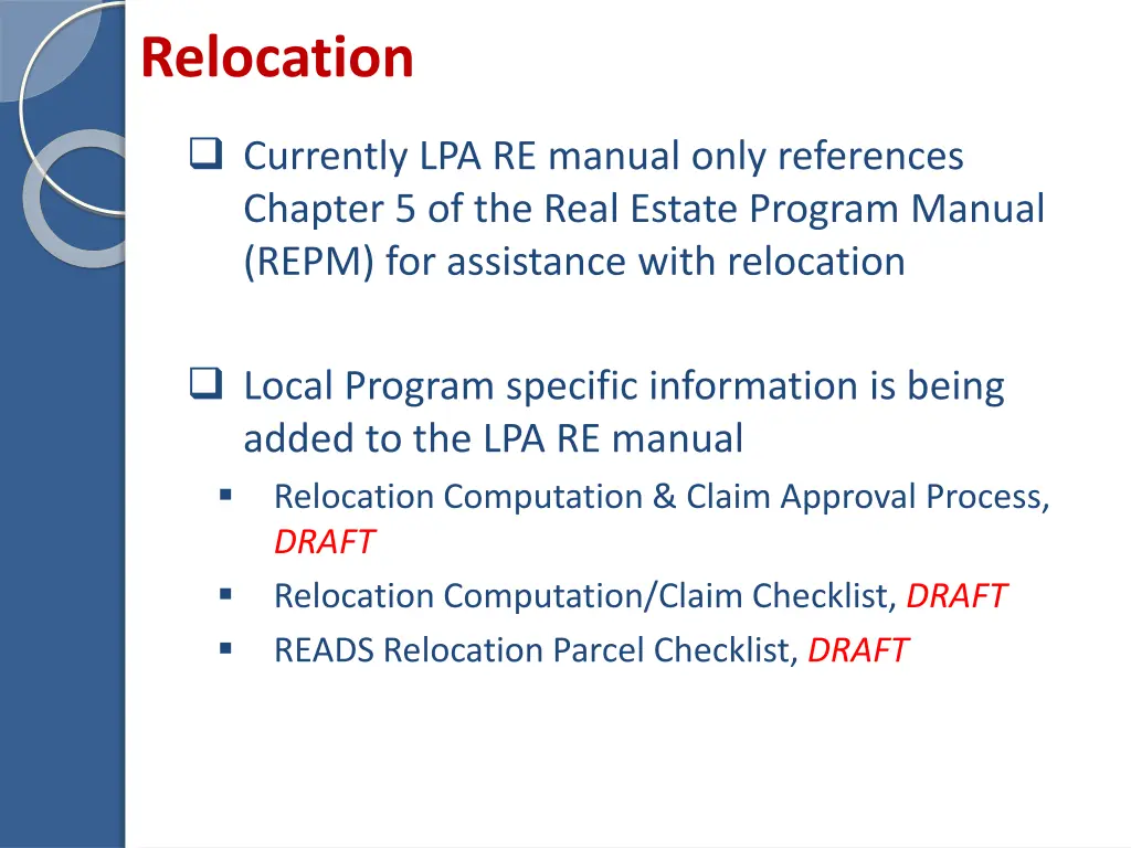 relocation