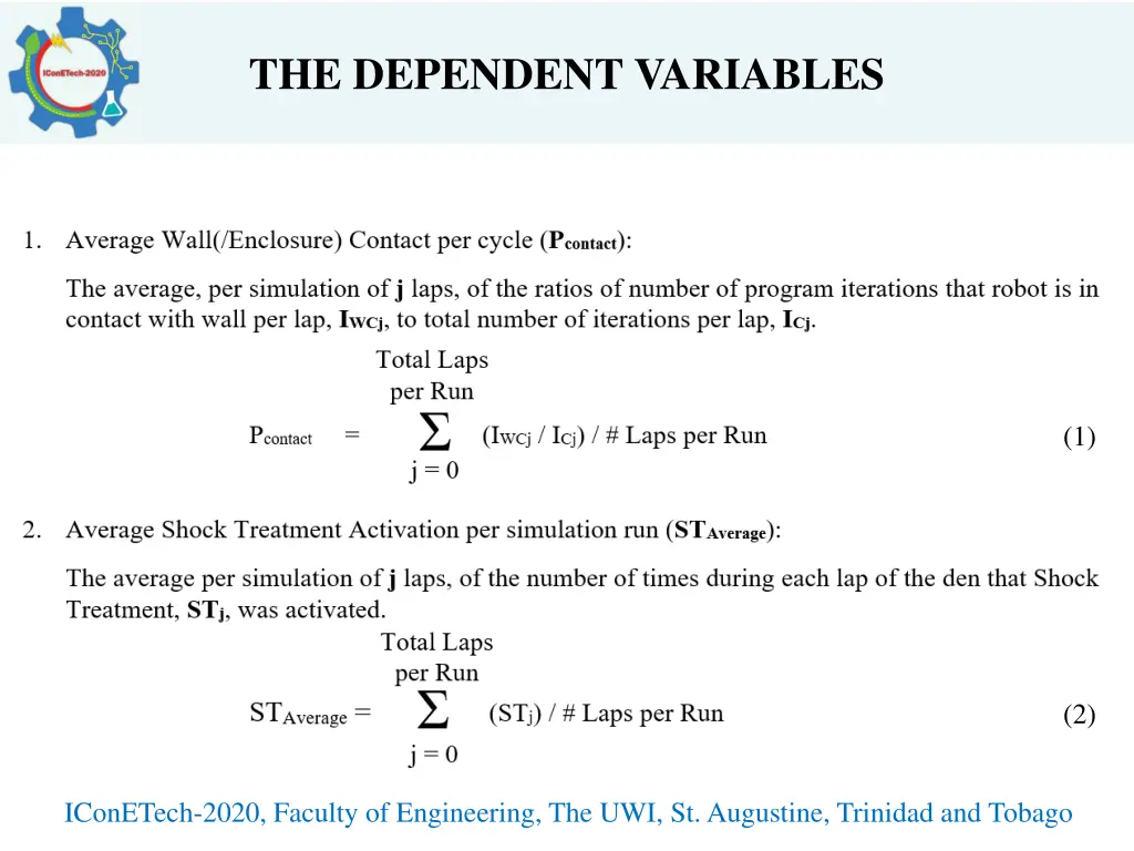 the dependent variables