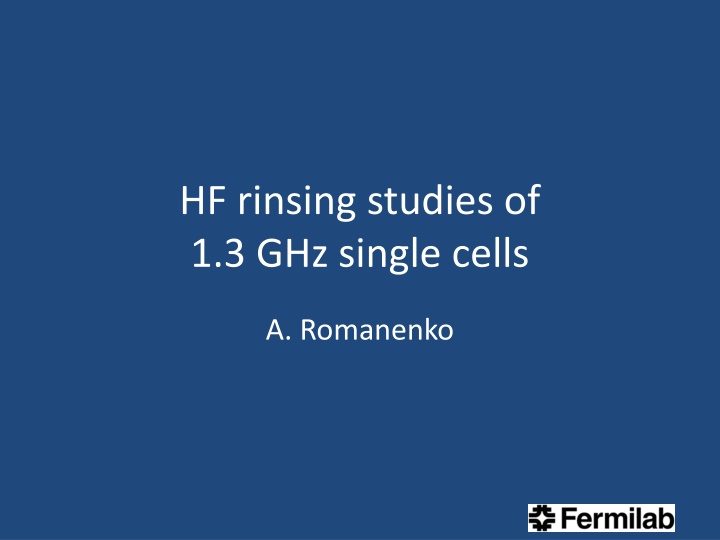 hf rinsing studies of 1 3 ghz single cells