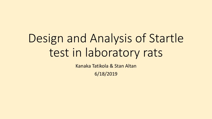design and analysis of startle test in laboratory