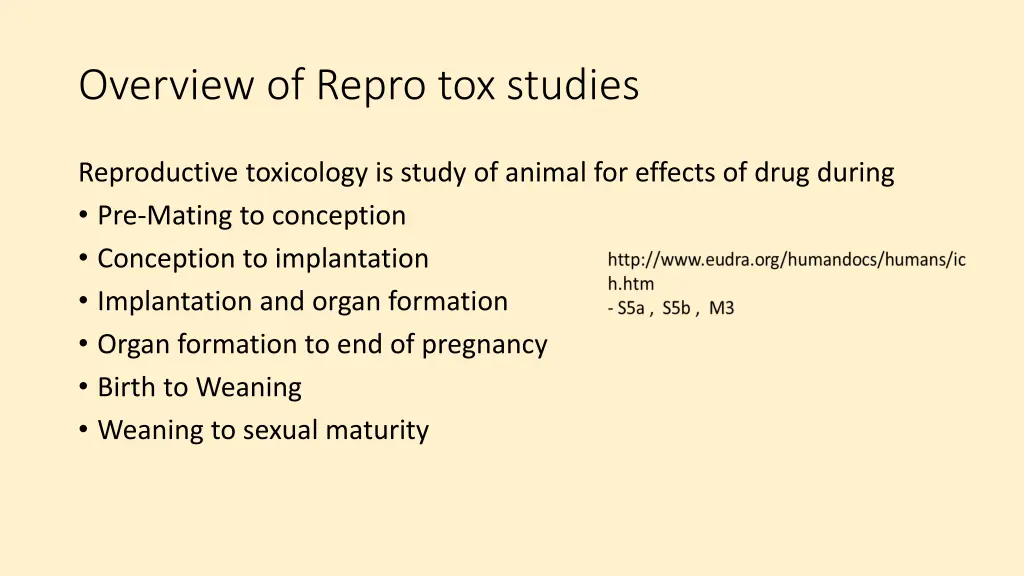 overview of repro tox studies
