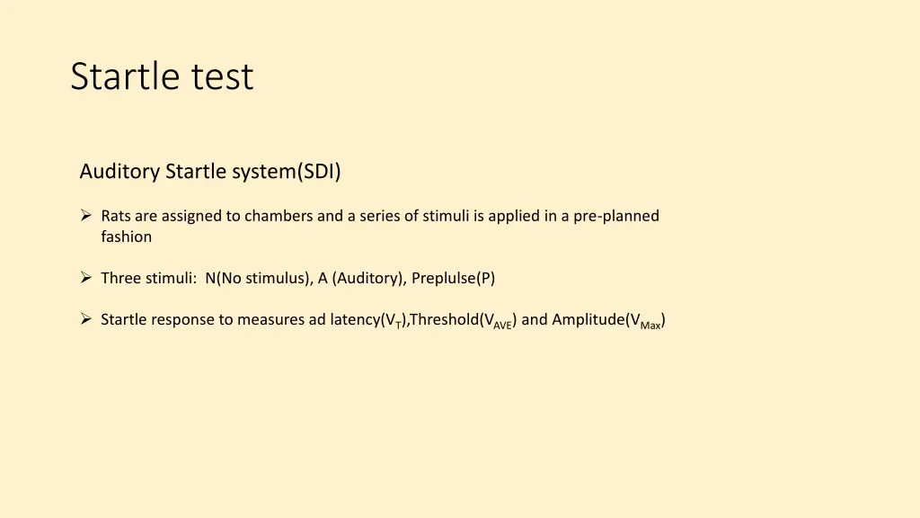 startle test