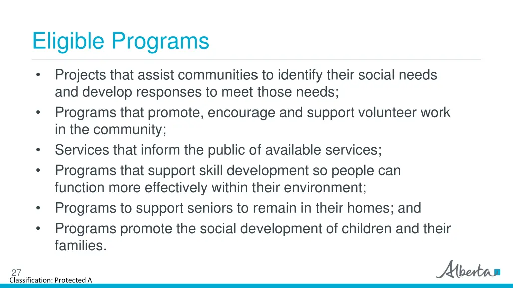 eligible programs