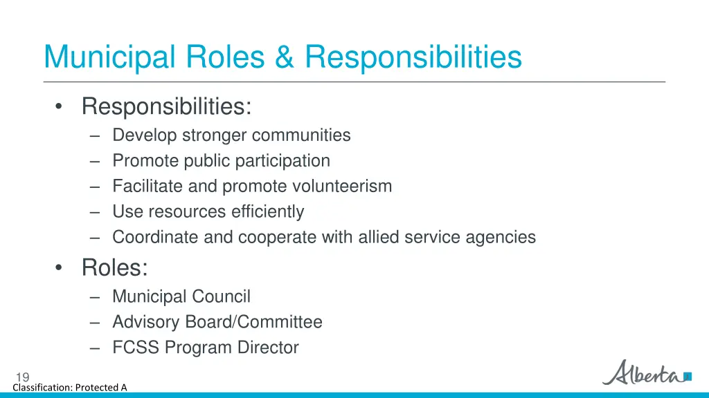 municipal roles responsibilities