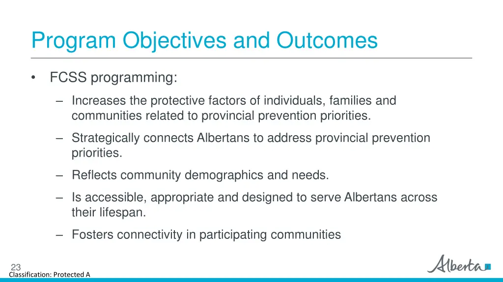 program objectives and outcomes