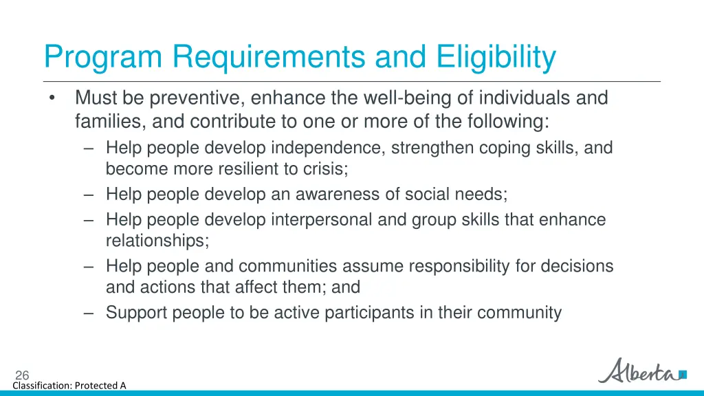 program requirements and eligibility