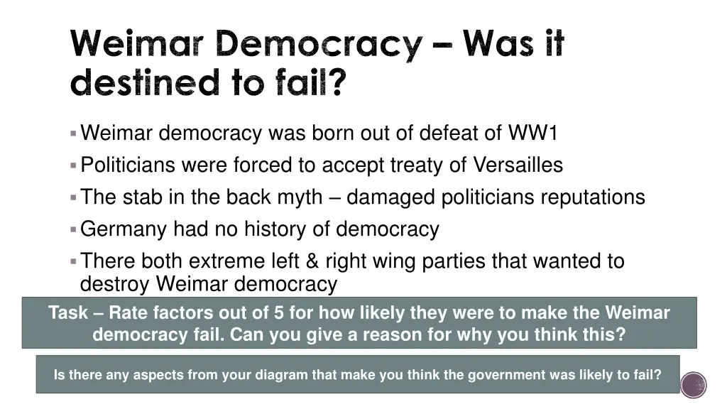 weimar democracy was it destined to fail