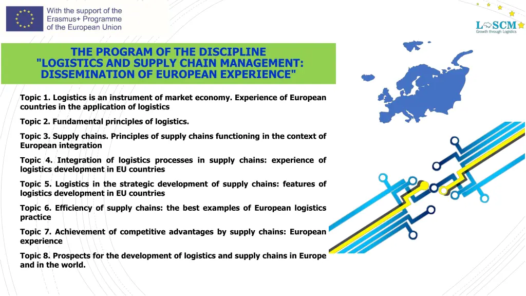 the program of the discipline logistics