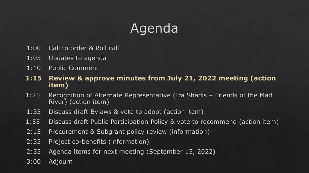 agenda 1