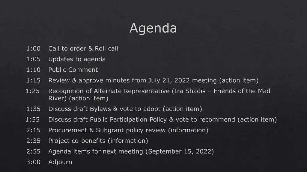 agenda