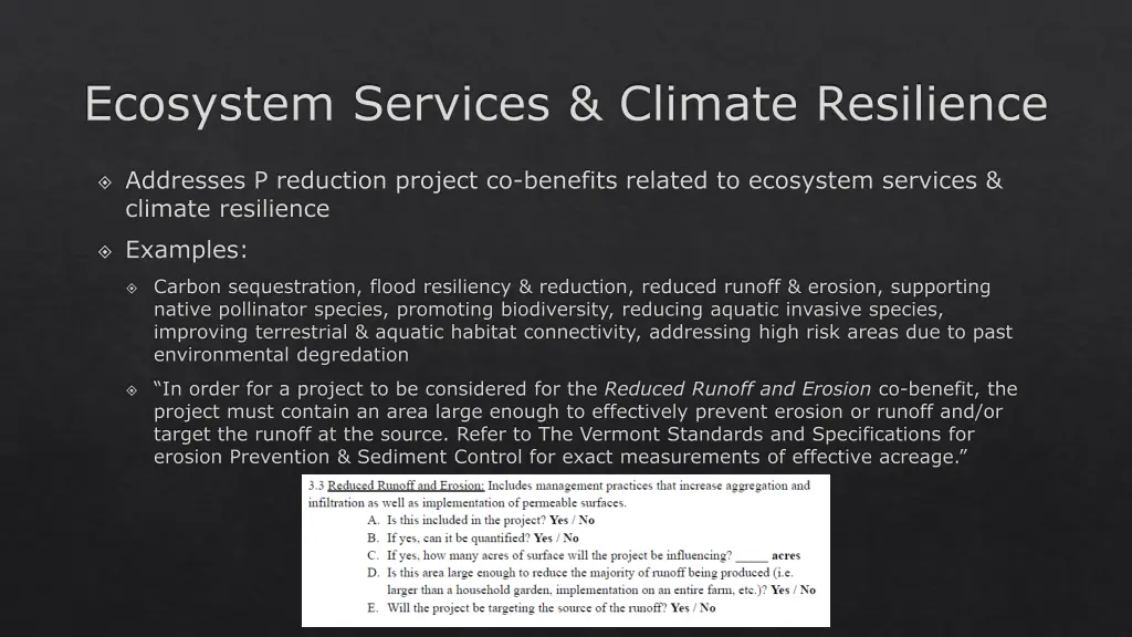 ecosystem services climate resilience