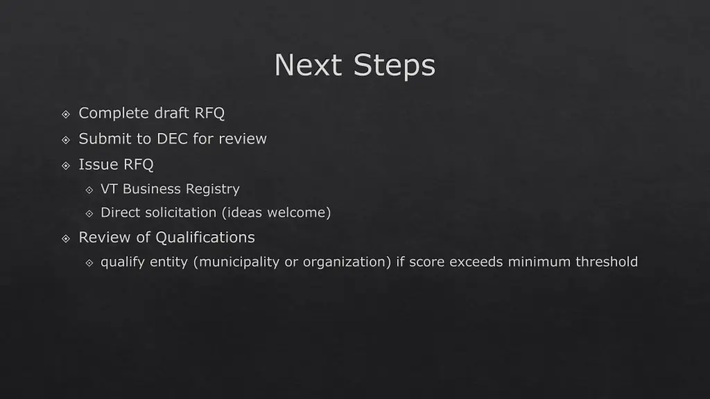 next steps