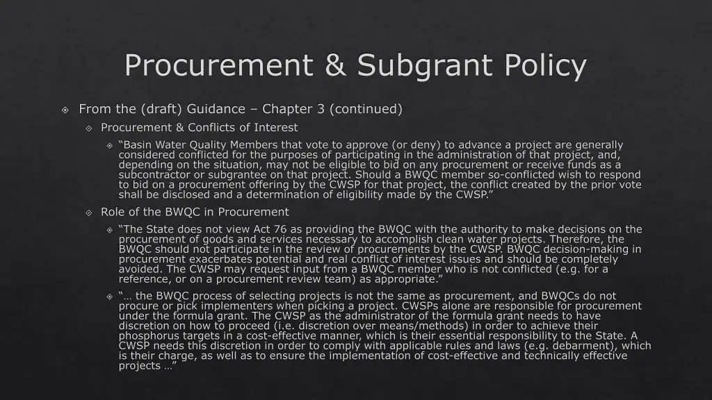 procurement subgrant policy 3
