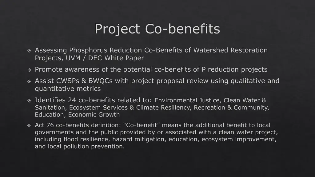 project co benefits