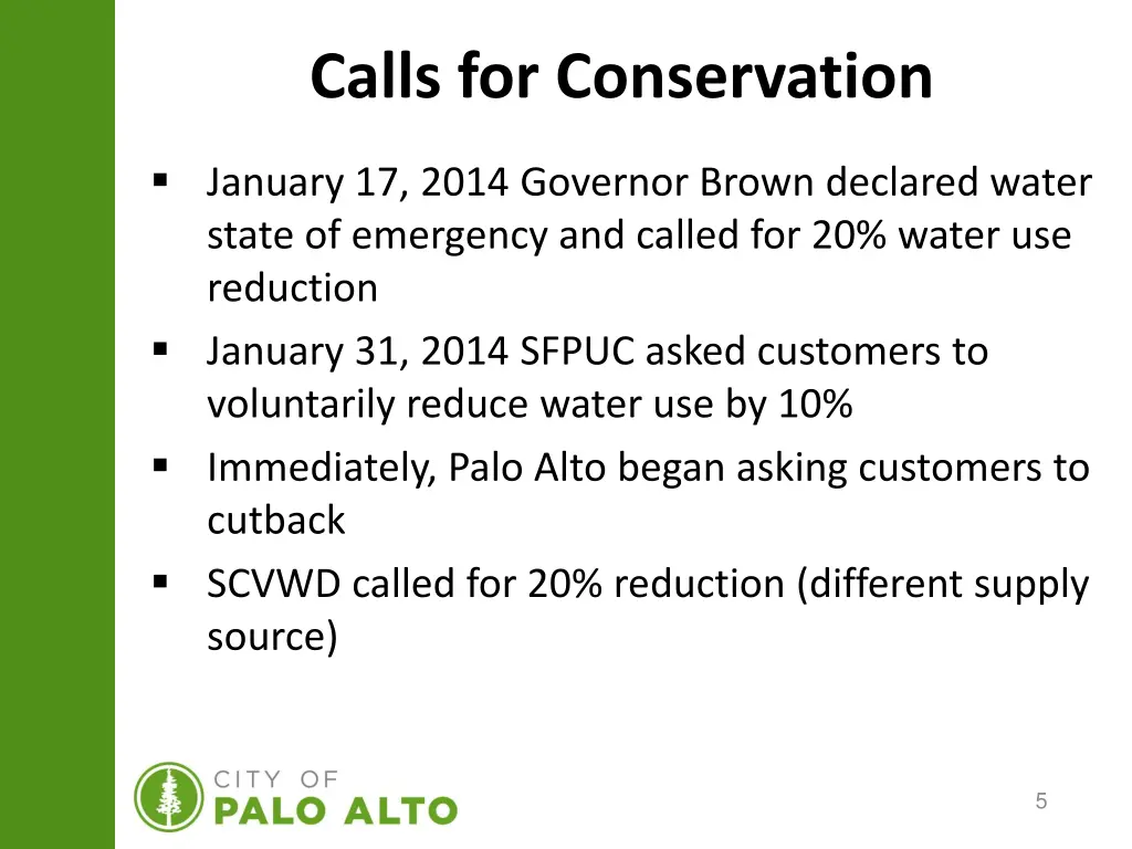 calls for conservation