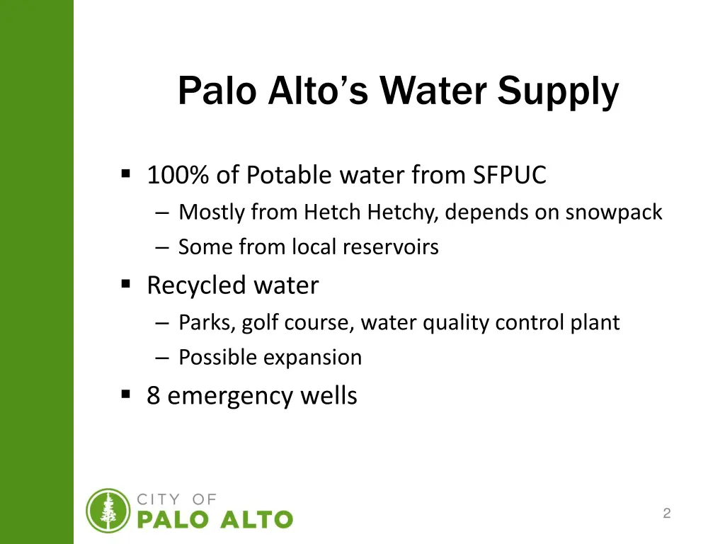 palo alto s water supply