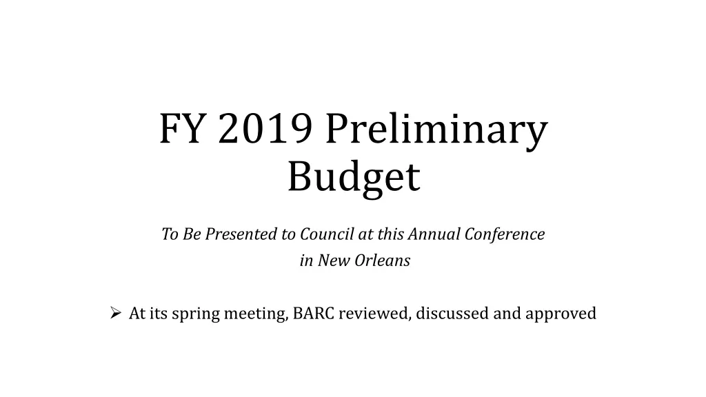 fy 2019 preliminary budget