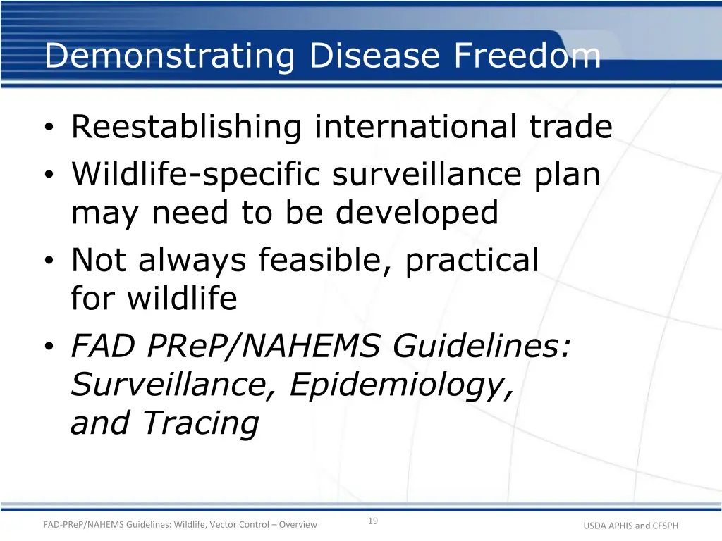 demonstrating disease freedom