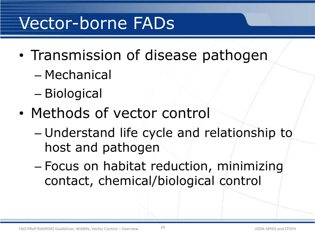 vector borne fads