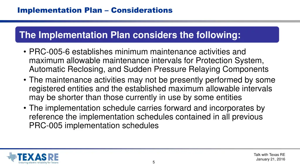 implementation plan considerations