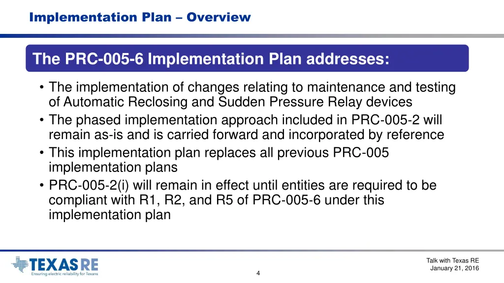 implementation plan overview