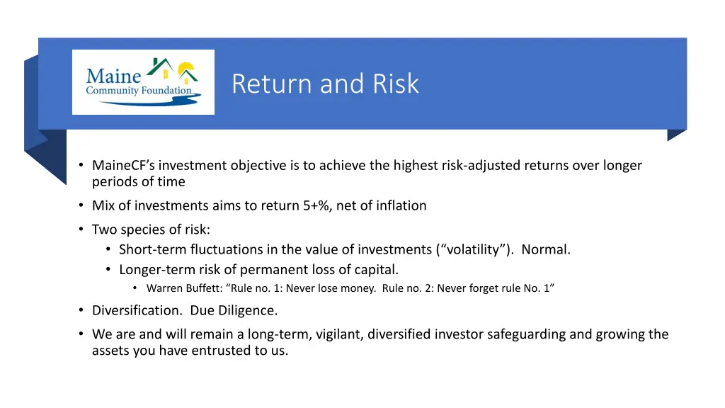m return and risk